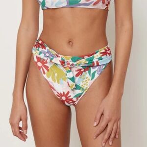 NWOT Aila Blue US Violet Bikini Bottoms Hermosa Floral Size S